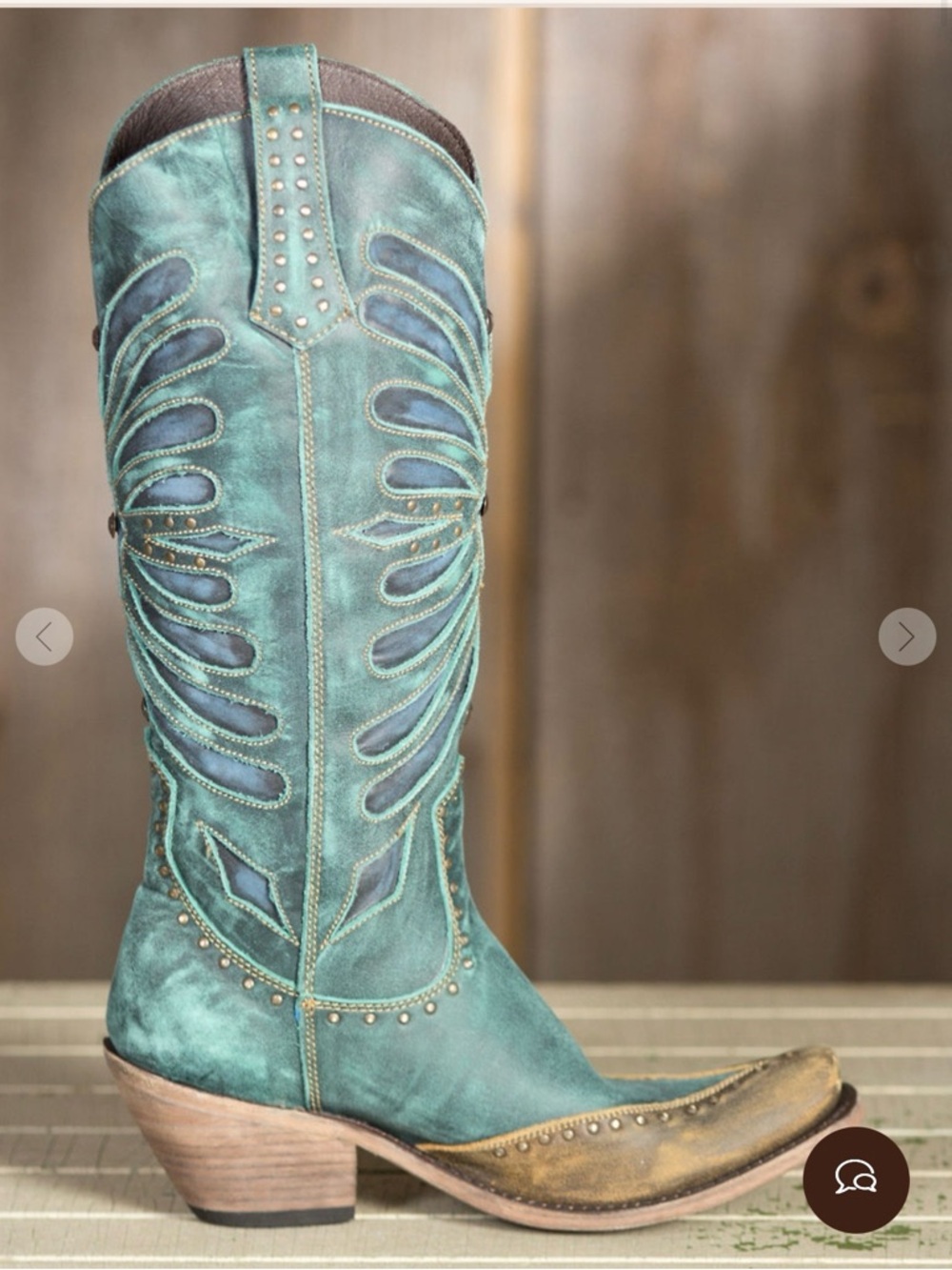 Liberty Black Turquoise Vintage Inlay Leather Cowboy Boots Size 9 GUC - Picture 14 of 16